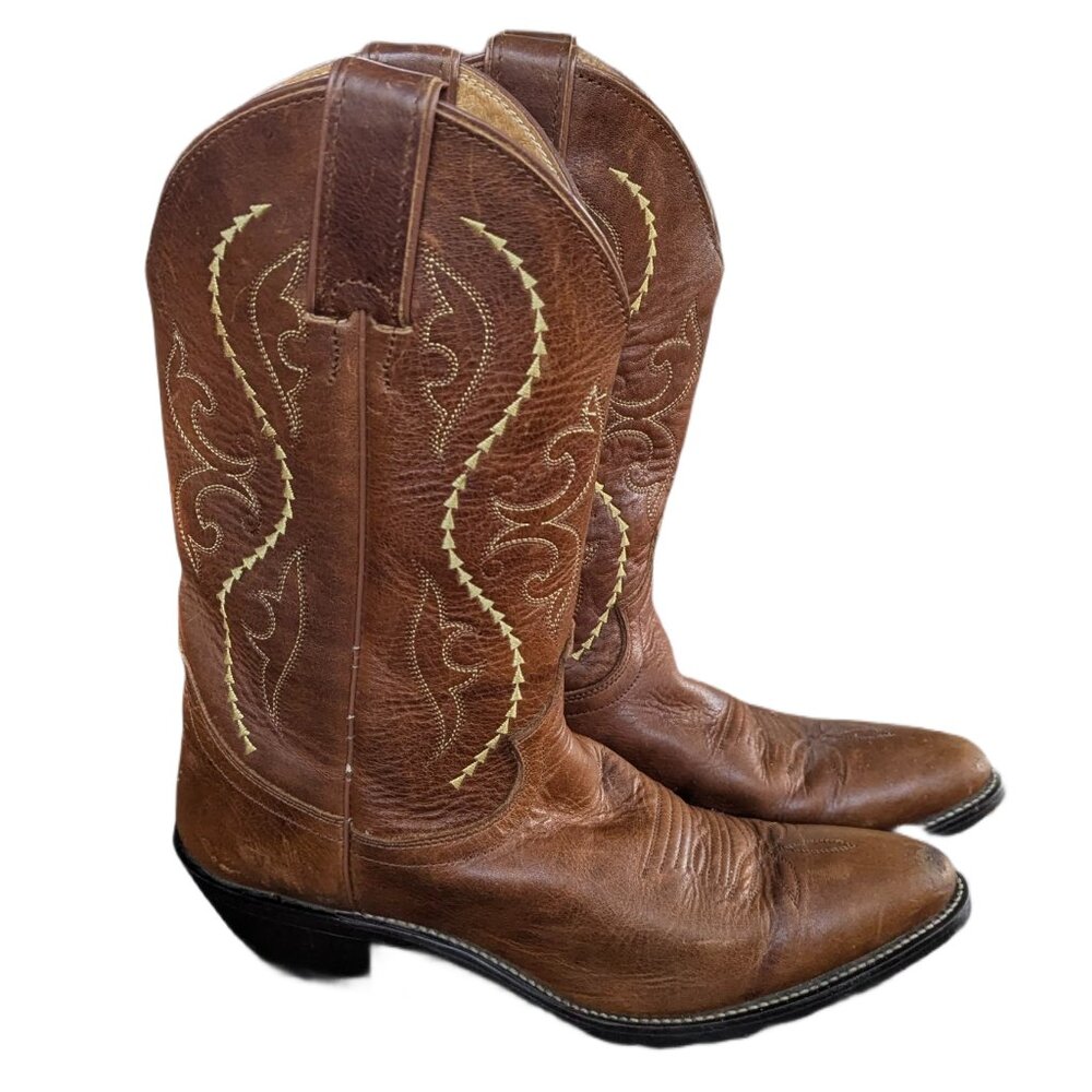 Justin Women's Leather Western Point Toe Boots - Size 8.5